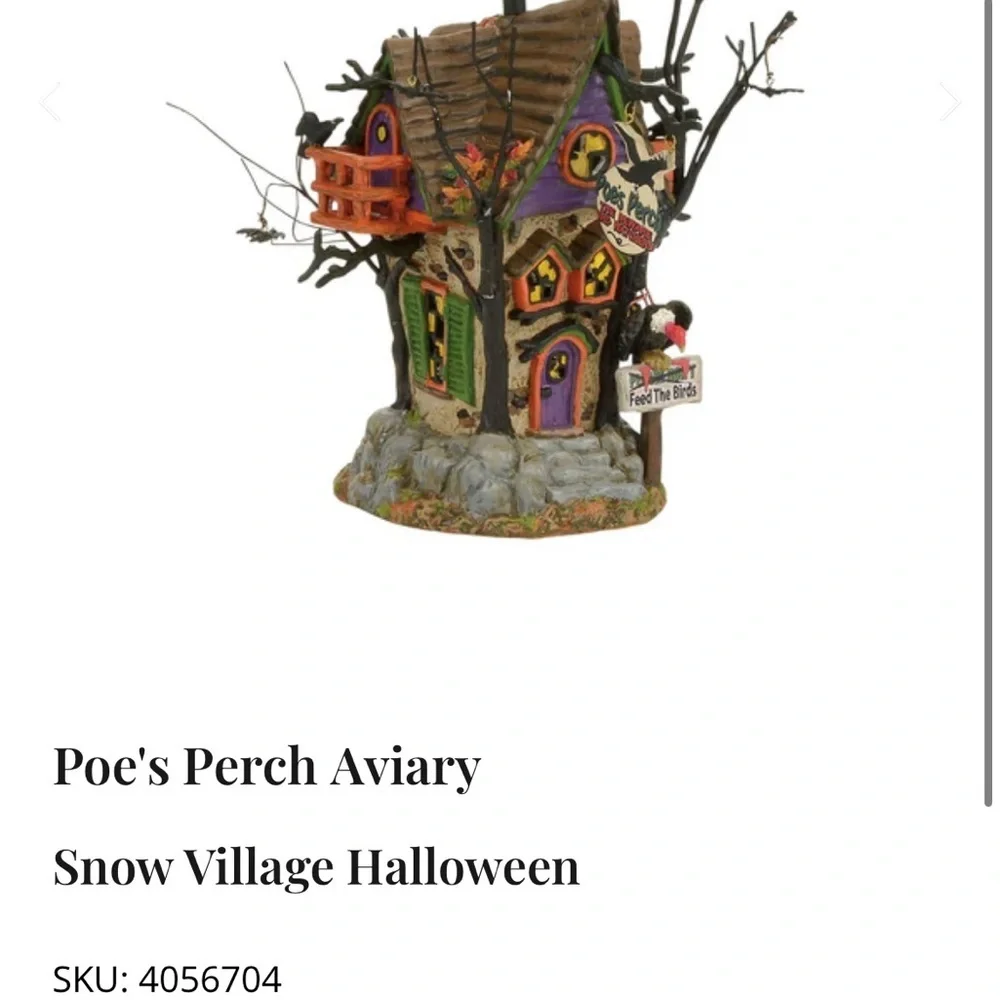 Department 56 Halloween Poe's Perch Aviary with Sound and motion